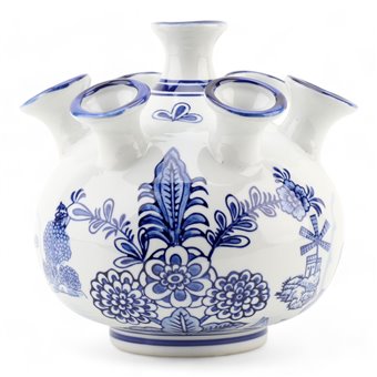 Flower Vase Blue and White Tulipiere