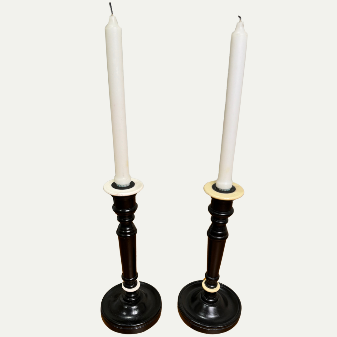 Black and Cream Candlesticks