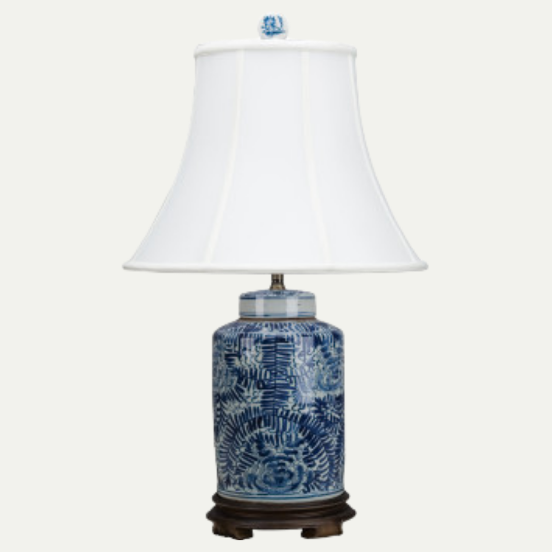 Blue and White Tea Caddy Lamp