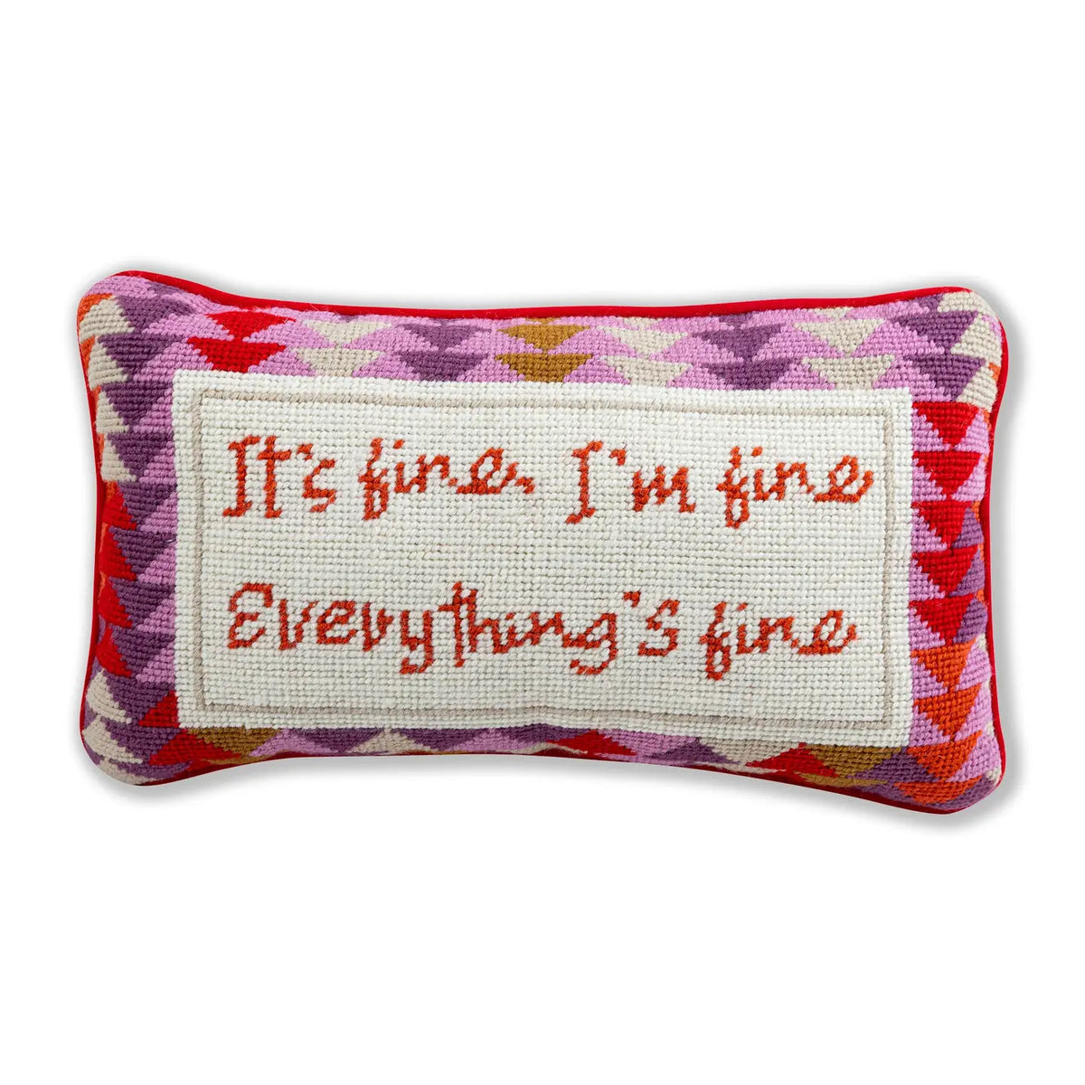 Everything&#39;s Fine Needlepoint Pillow