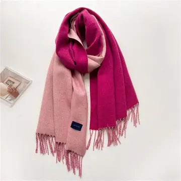 Color Scarf Double-Sided two color with tassel