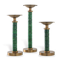 Jade Garden Green Candlesticks Set/3