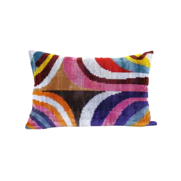 Silk Velvet Ikat Pillow Cover-Mod