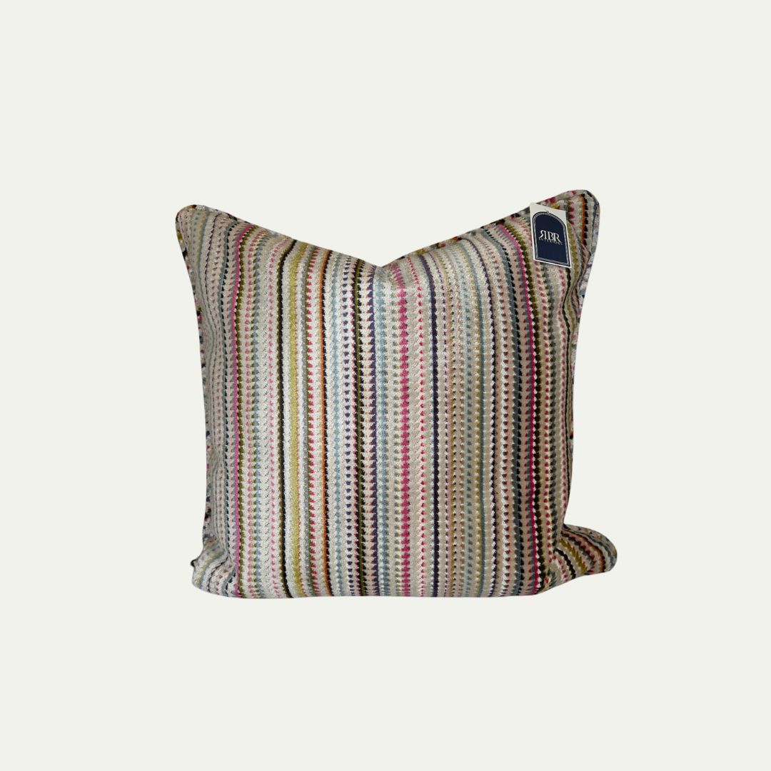 Upholstered Pillow- Pastel Stripe