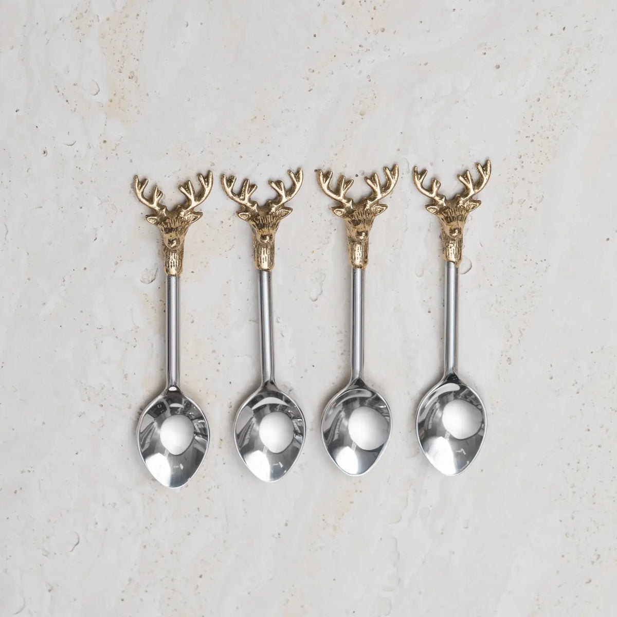 SS Gilded Deer Spoons S/4
