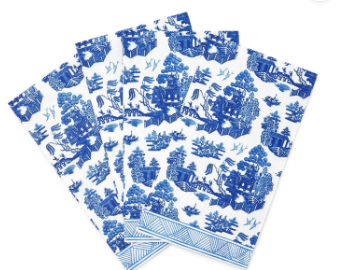 Blue Willow 3-Ply Paper Dinner Napkin / Guest Towel