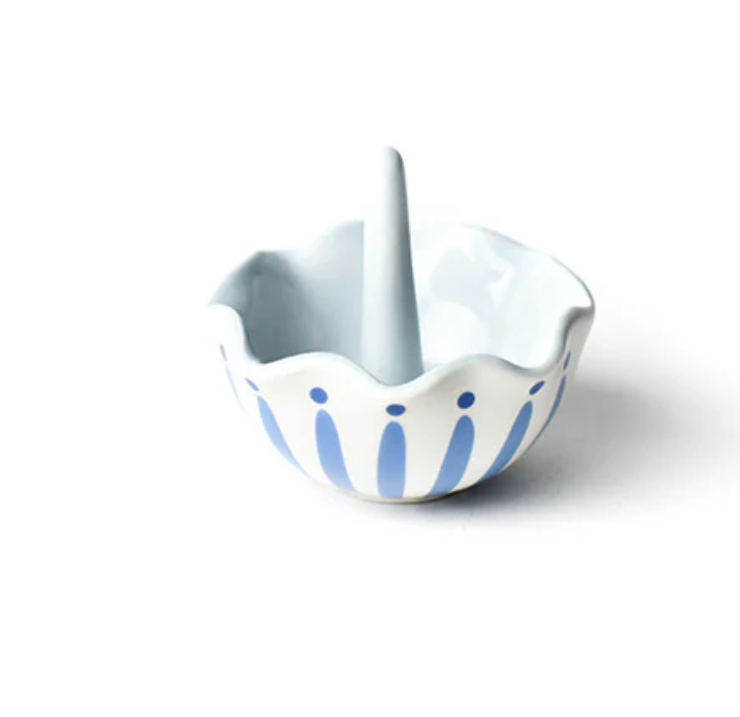 Irish Blue Burst Ruffle Ring Dish
