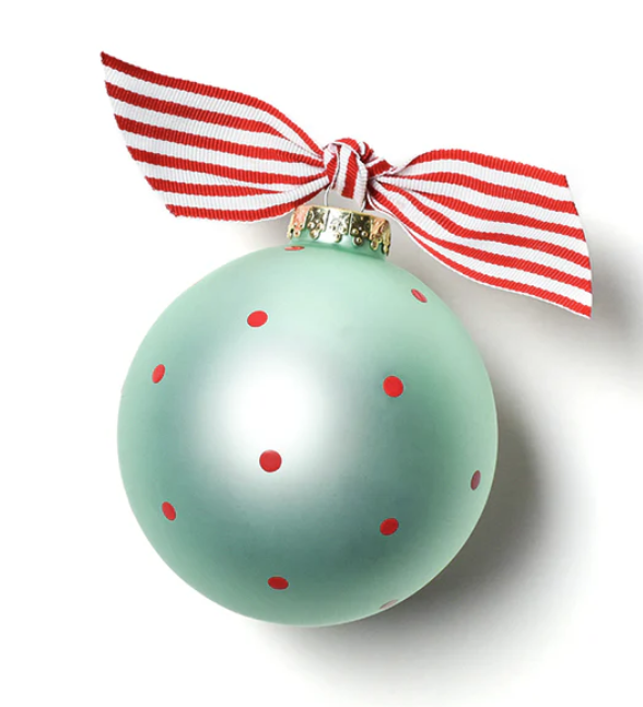 Blue My First Christmas Hat Glass Ornament