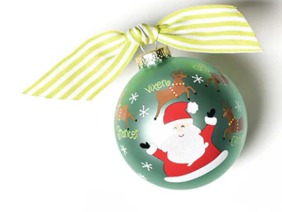 Christmas Calling Reindeer Glass Ornament