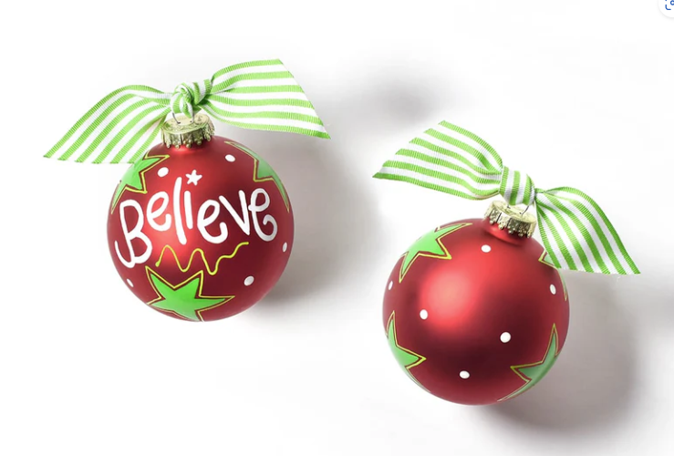 Believe Glass Ornament