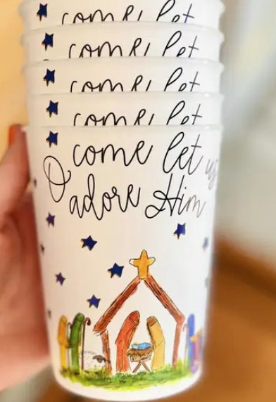 Nativity Reusable Party Cups-Set of 5