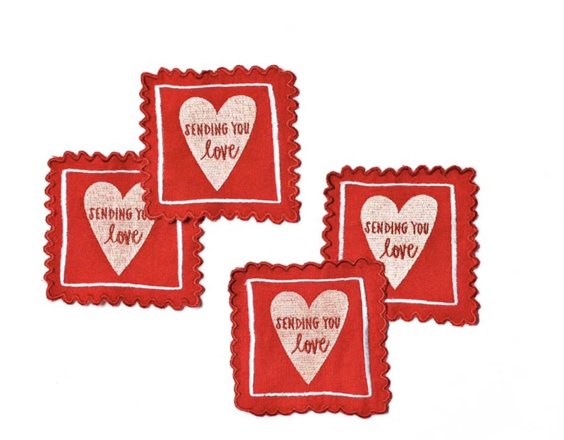 Stamp of Love Cocktail Napkins Set of 4