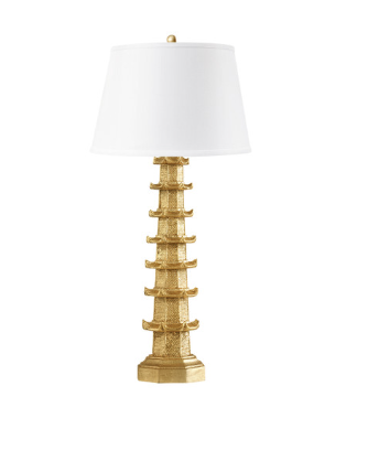 Brighton Lamp with Shade/ Gold Leaf