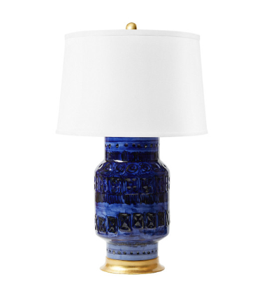Aristide Lamp with Shade/ Royal Blue