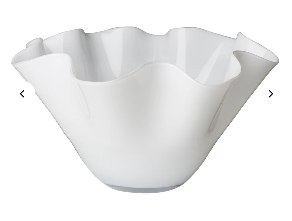 White Bowl with Wavy Tops