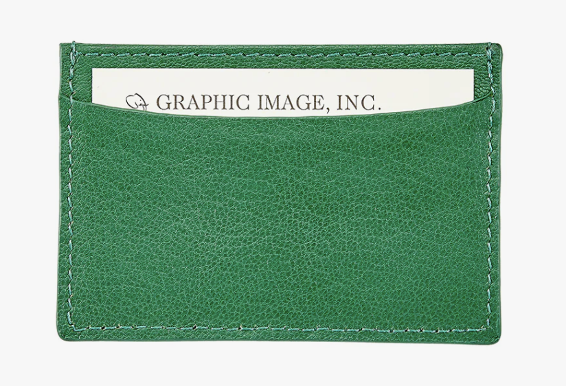 Slim Design Card Case Green Goat