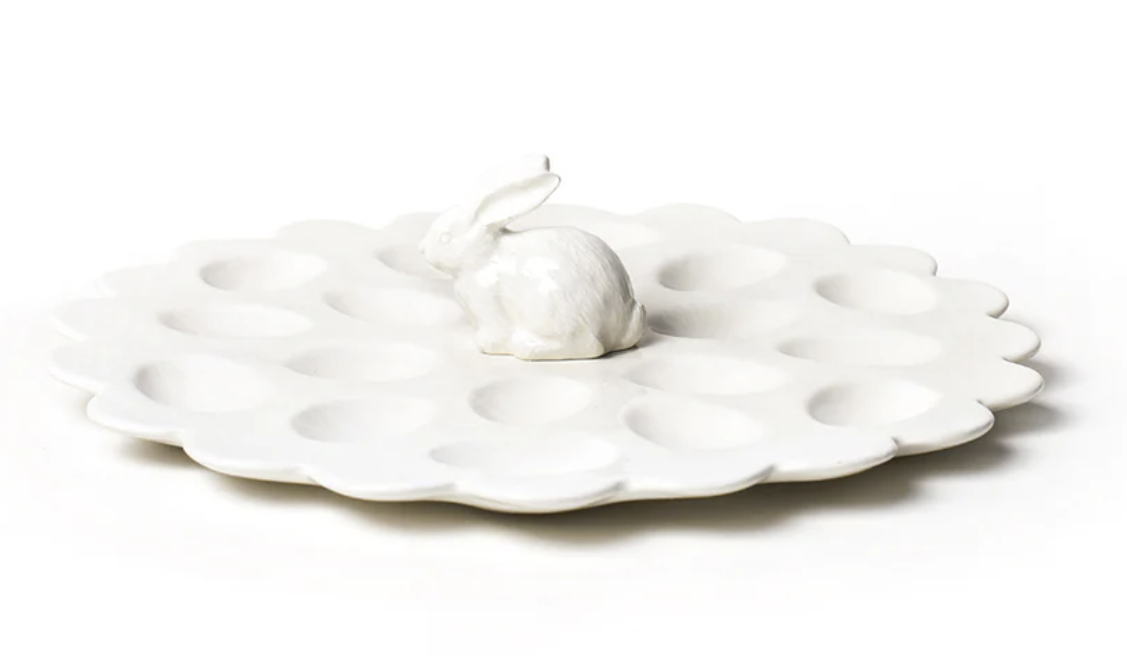 White Shaped Rabbit Easter Egg Tray