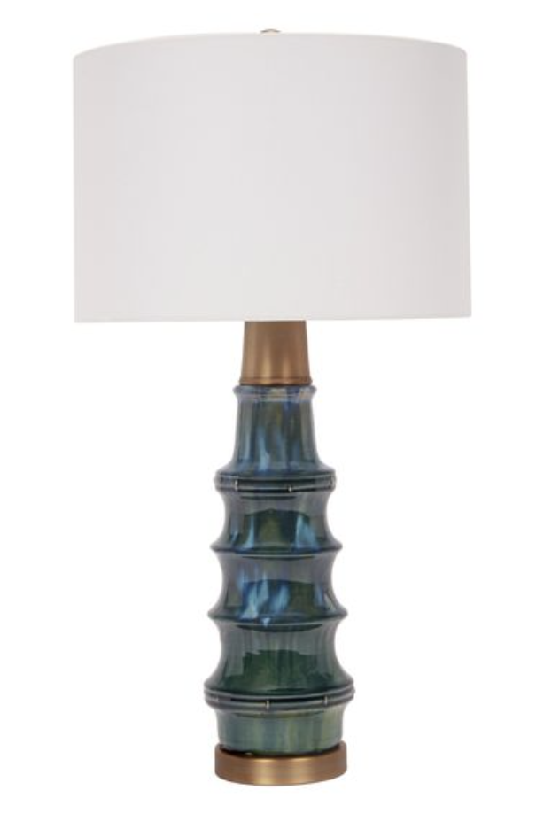 Peacock Green Ceramic Lamp