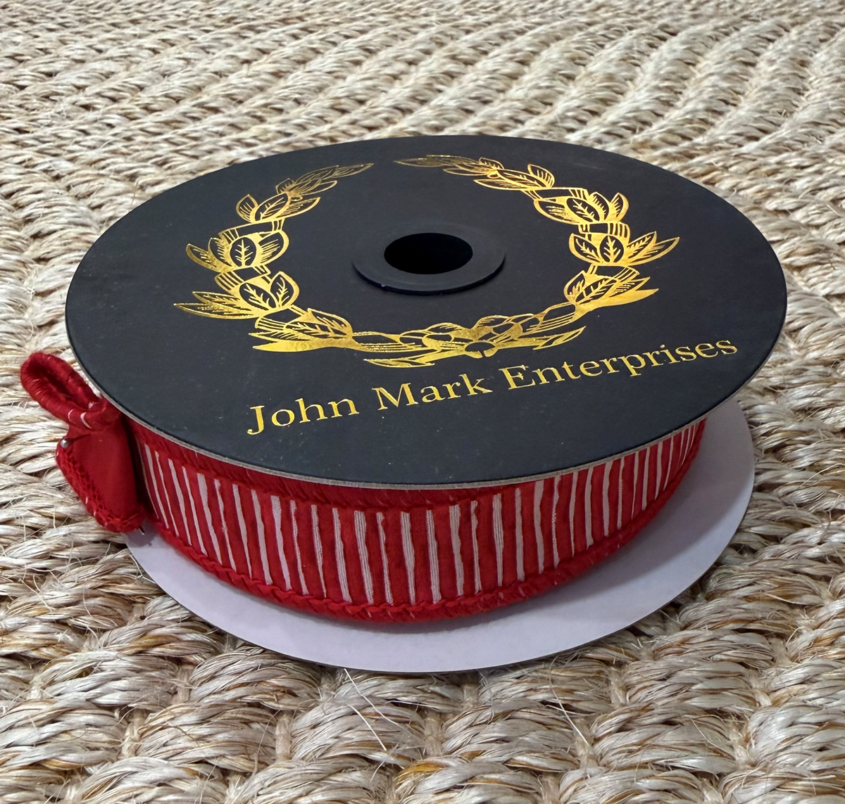 Mini Stripe Dupion Fused Red