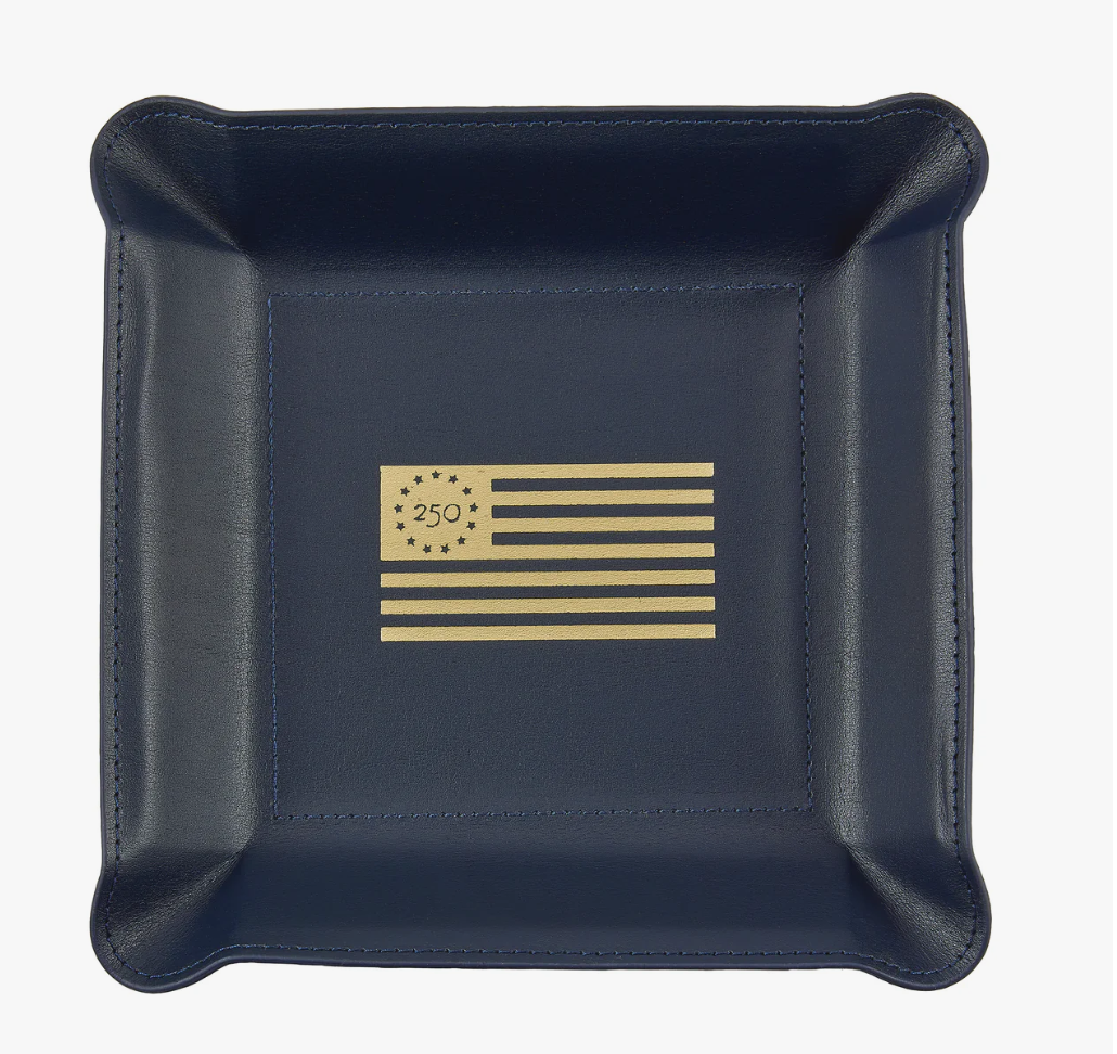 America 250 Leather Valet Tray