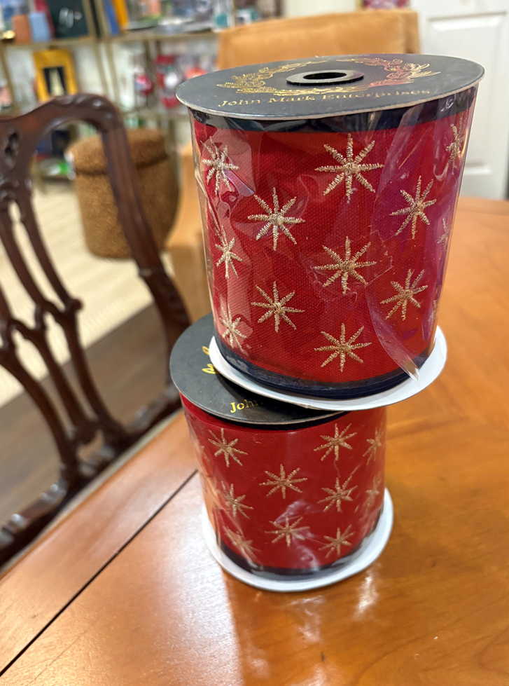 Embroidered Star Canvas Ribbon