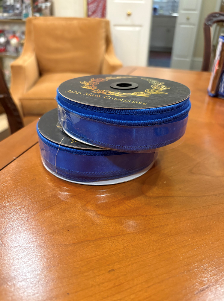 Blue Satin DBL Fused Ribbon
