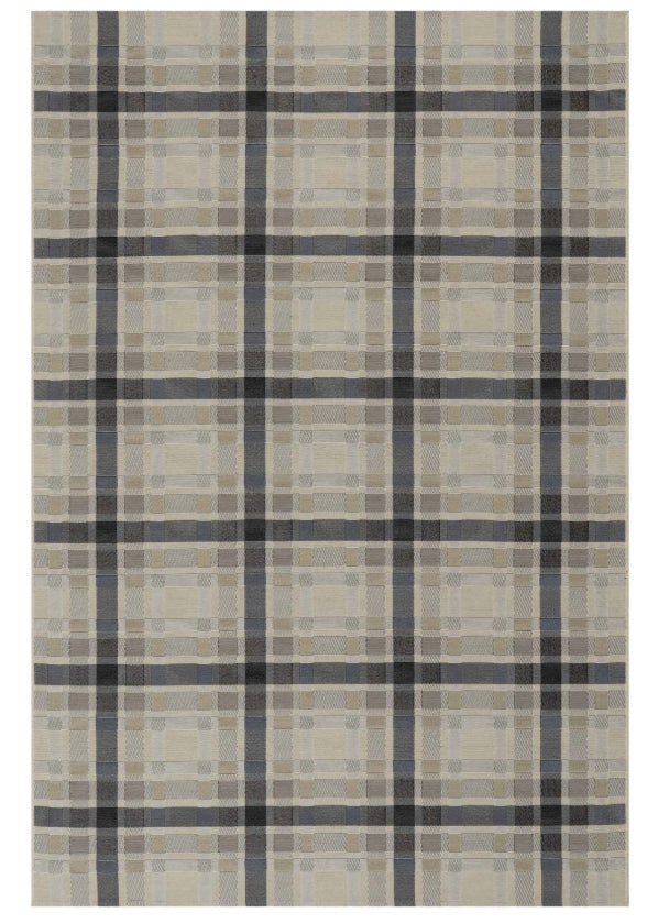 Mesael Modern Plaid Blue Indoor Rug 2x3