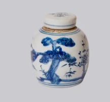 Blue and White Porcelain Mini Round Jar- Various patterns