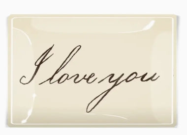 I Love You Decoupage Glass Tray