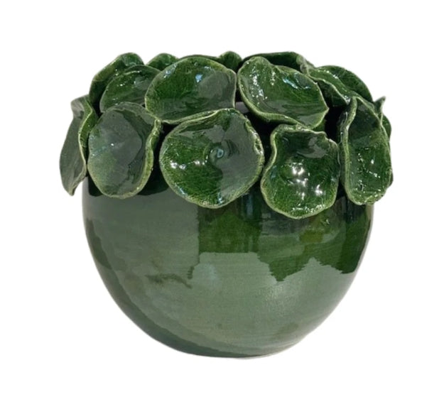 Cachepot with Petals, Green