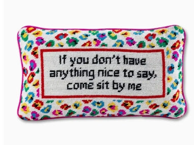 Come Sit by Me Needlepoint Pillow