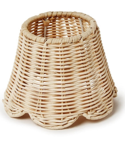 Rattan Lamp Shade with Scalloped Edge