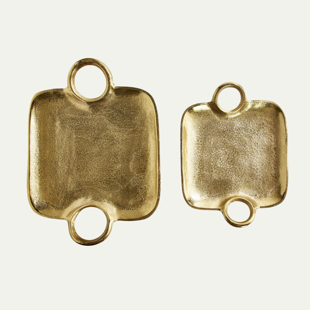 Decorative Gold Tray with Handles