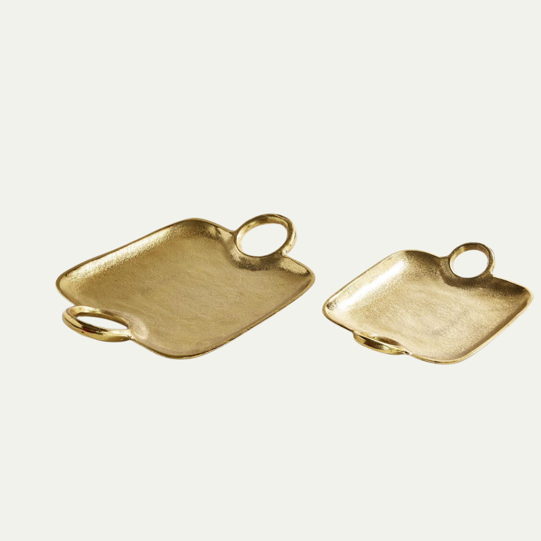 Decorative Gold Tray with Handles