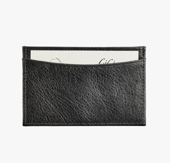 Slim Design Card Case Black Goat