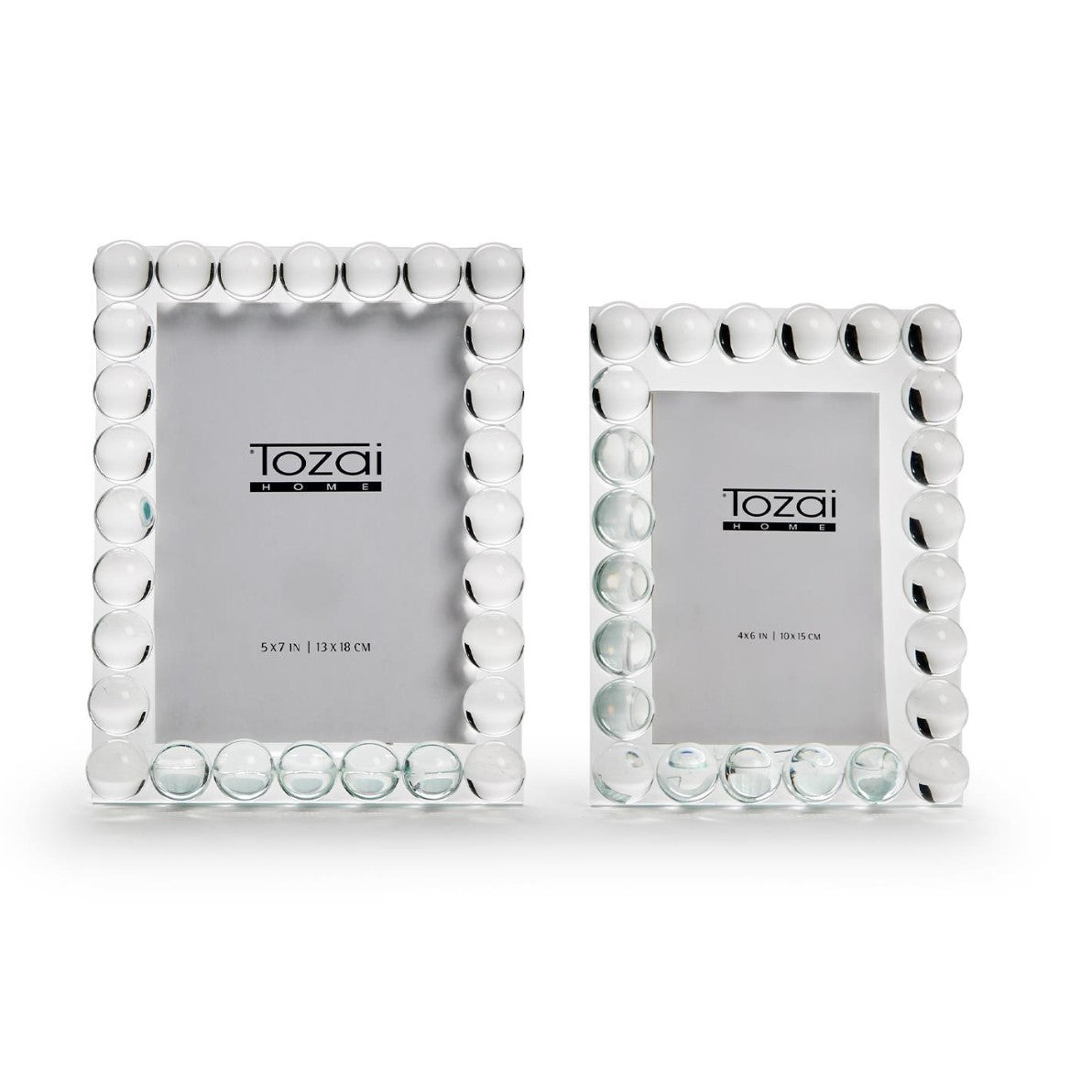 Set of 2 Bubbles Crystal Glass Photo Frame