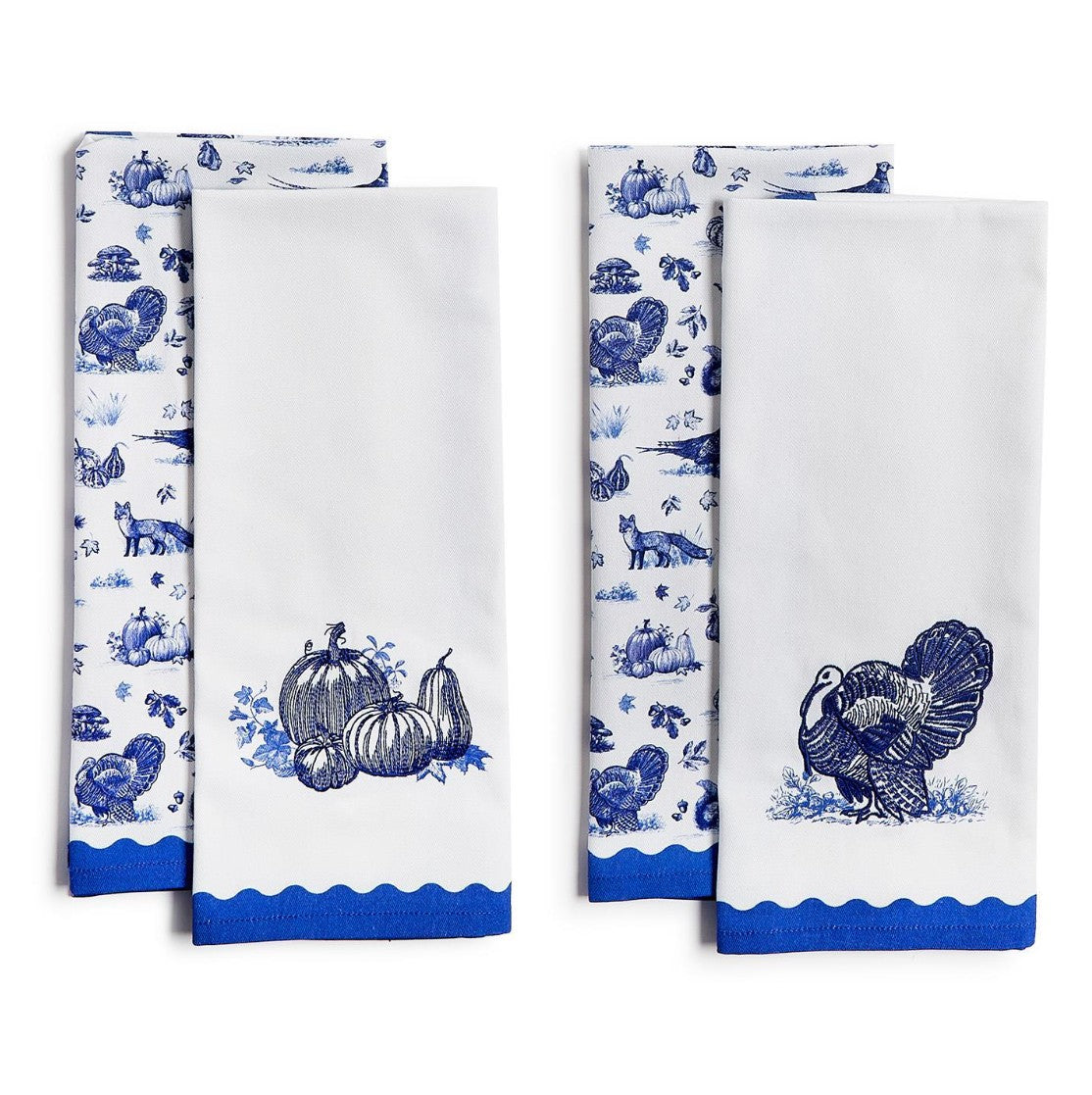 Falling for Blue Toile Dish Towel Set