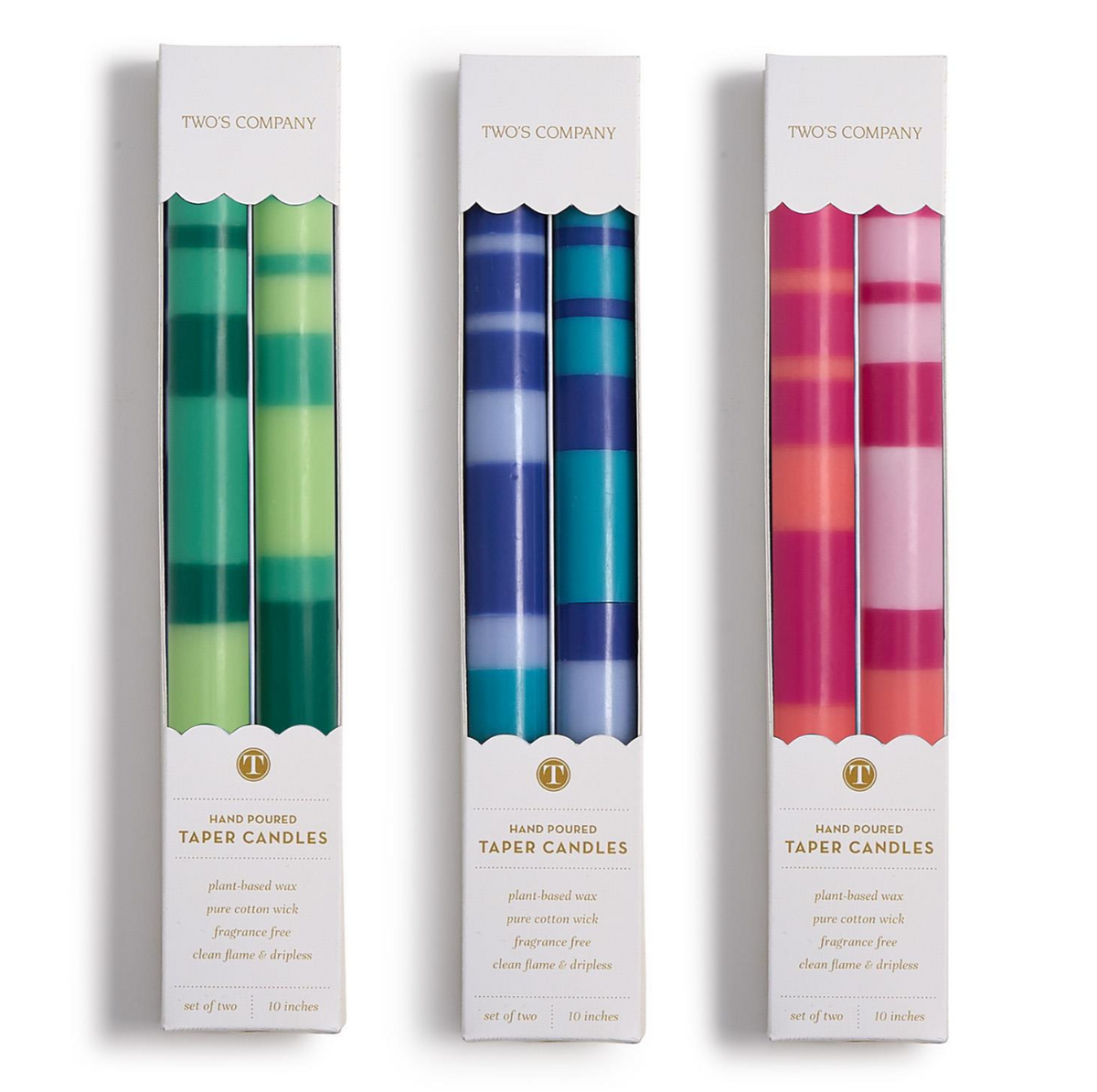 Stripe and Glow Multi Taper Candles