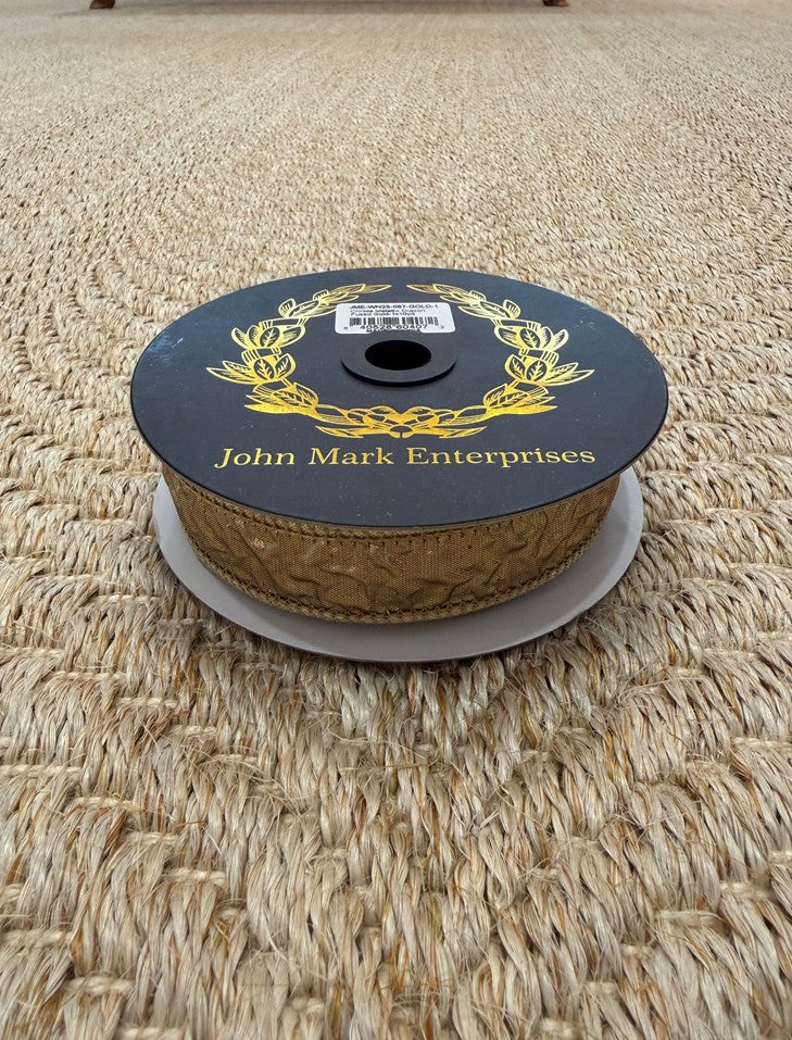 Crinkle Metallic Dupion Fused Ribbon