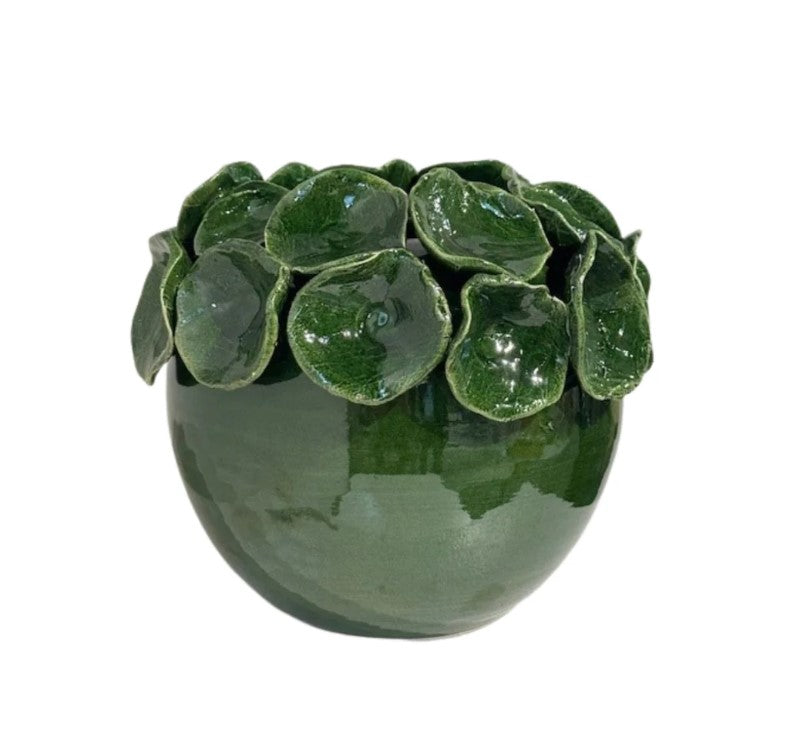 Cachepot With Petals Green