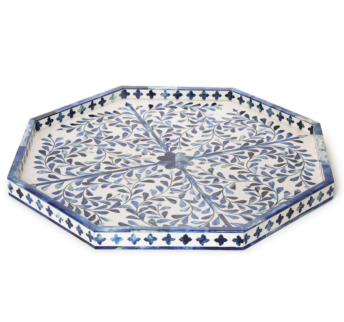Jaipur Palace Blue and White Inlaid Serving Tray