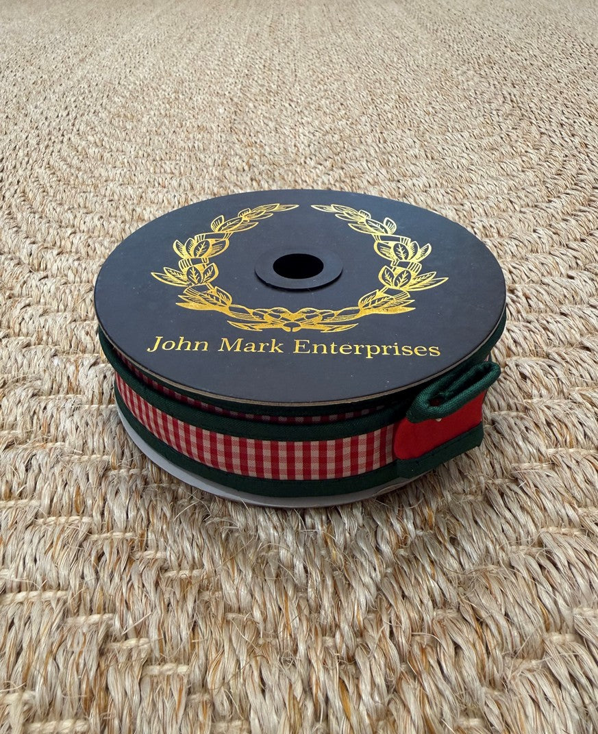 Taffeta Mini Checks Dupion DBL Fused Emerald Ribbon