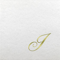 Linun Beverage Napkin White Gold Quill