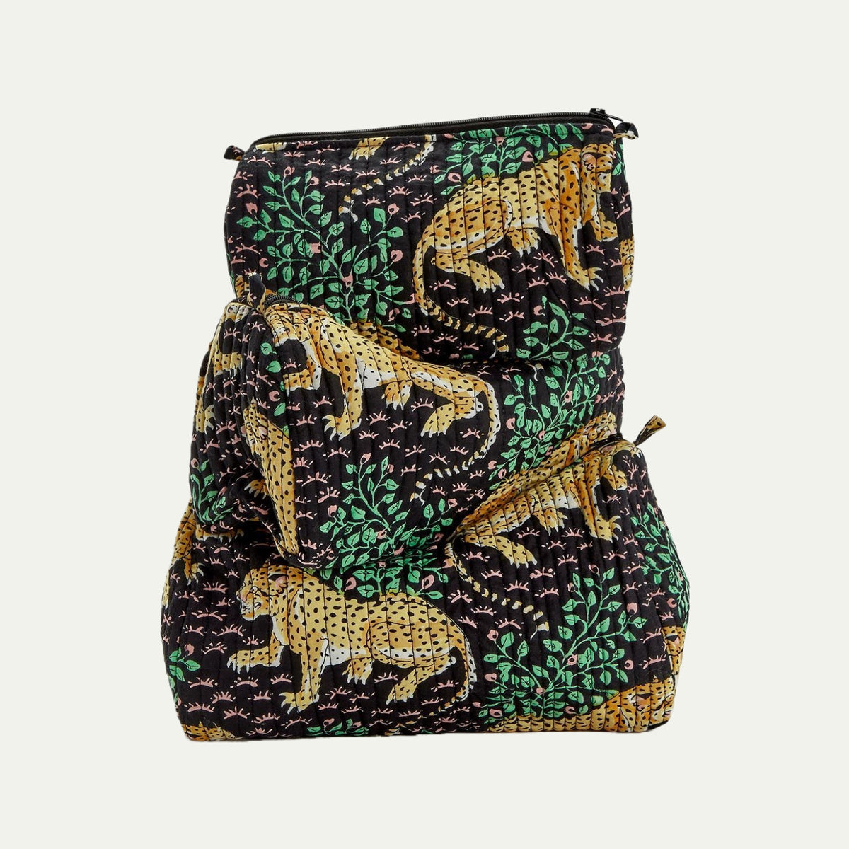 Hand Block Leopard Printed Pouches