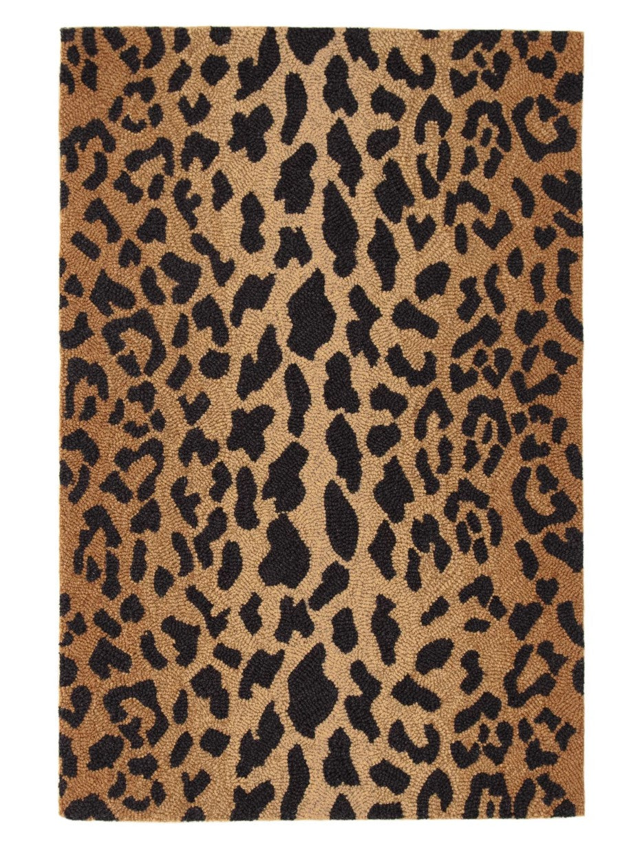 Leopard Hand Micro Hooked Wool Rug