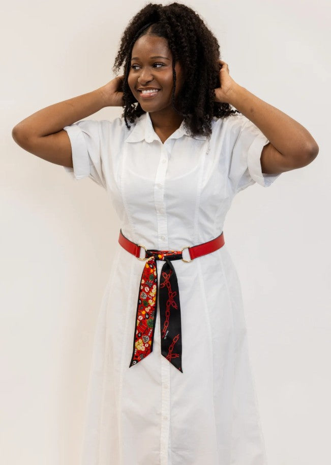 Loop Skinny Scarf Reversible Leather Belt