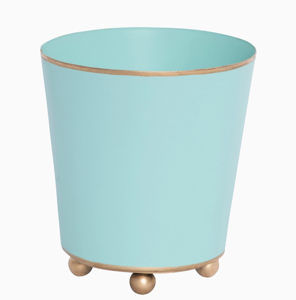 Mattie Round Cachepot Planter- Aqua