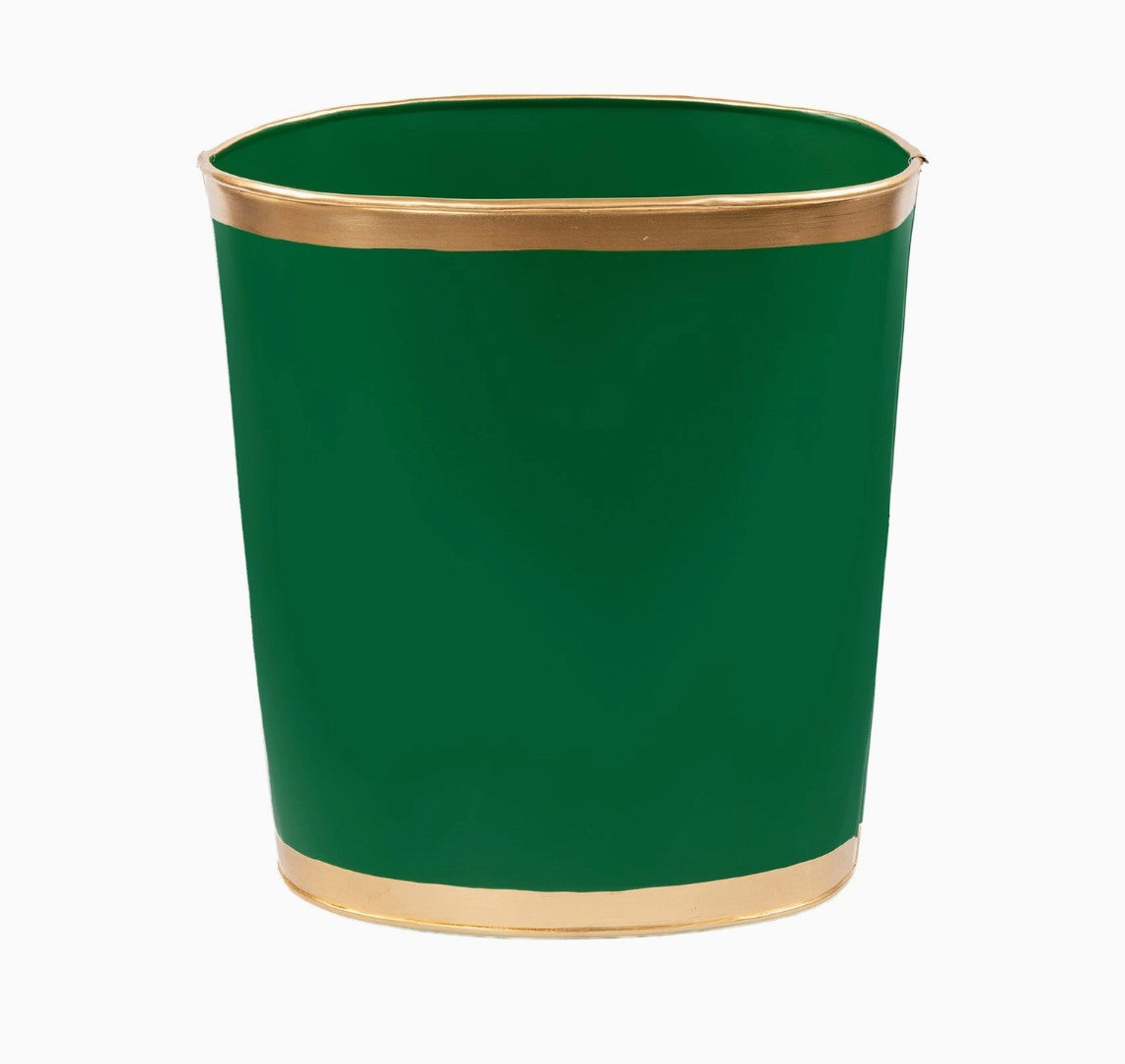 Mattie Oval Wastebasket - Emerald Green
