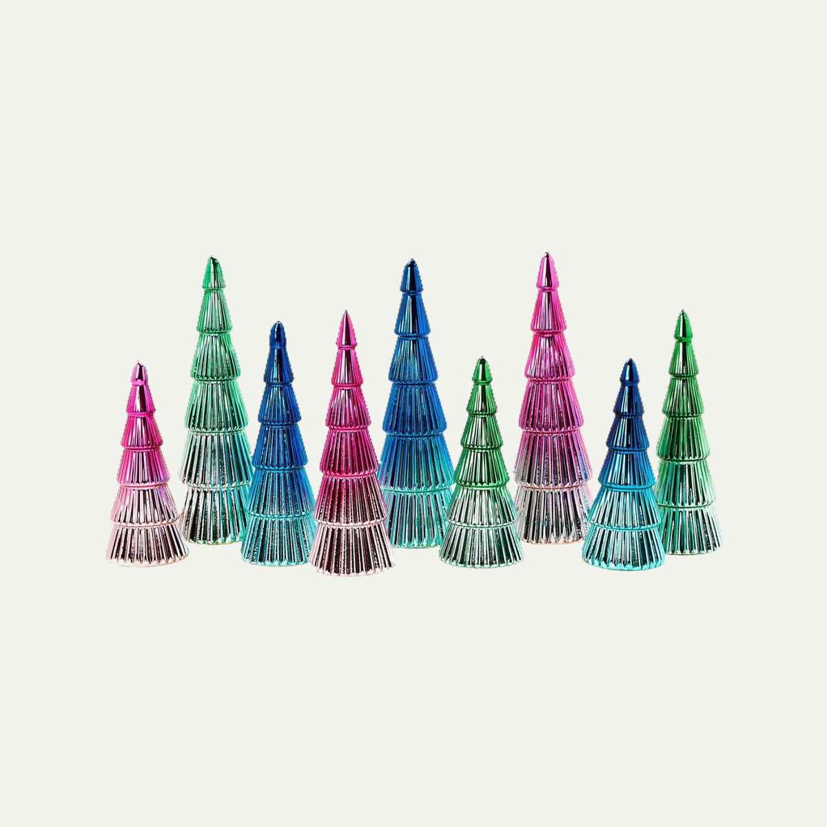 Merry and Bright Mercury Ombré Christmas Trees