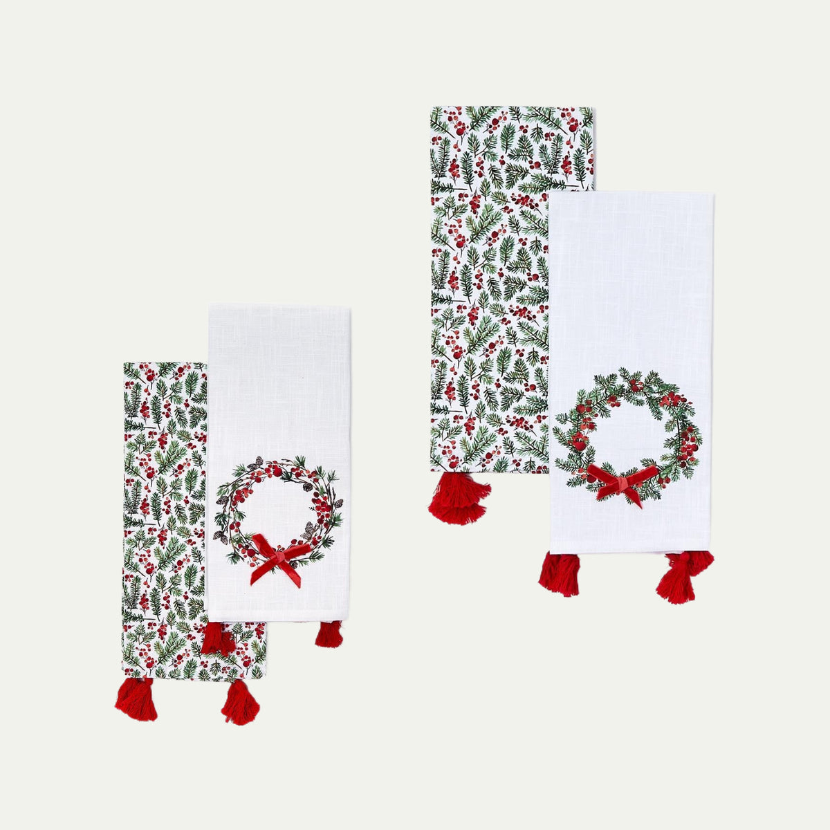 Merry Berry Dish Towels with Tassels